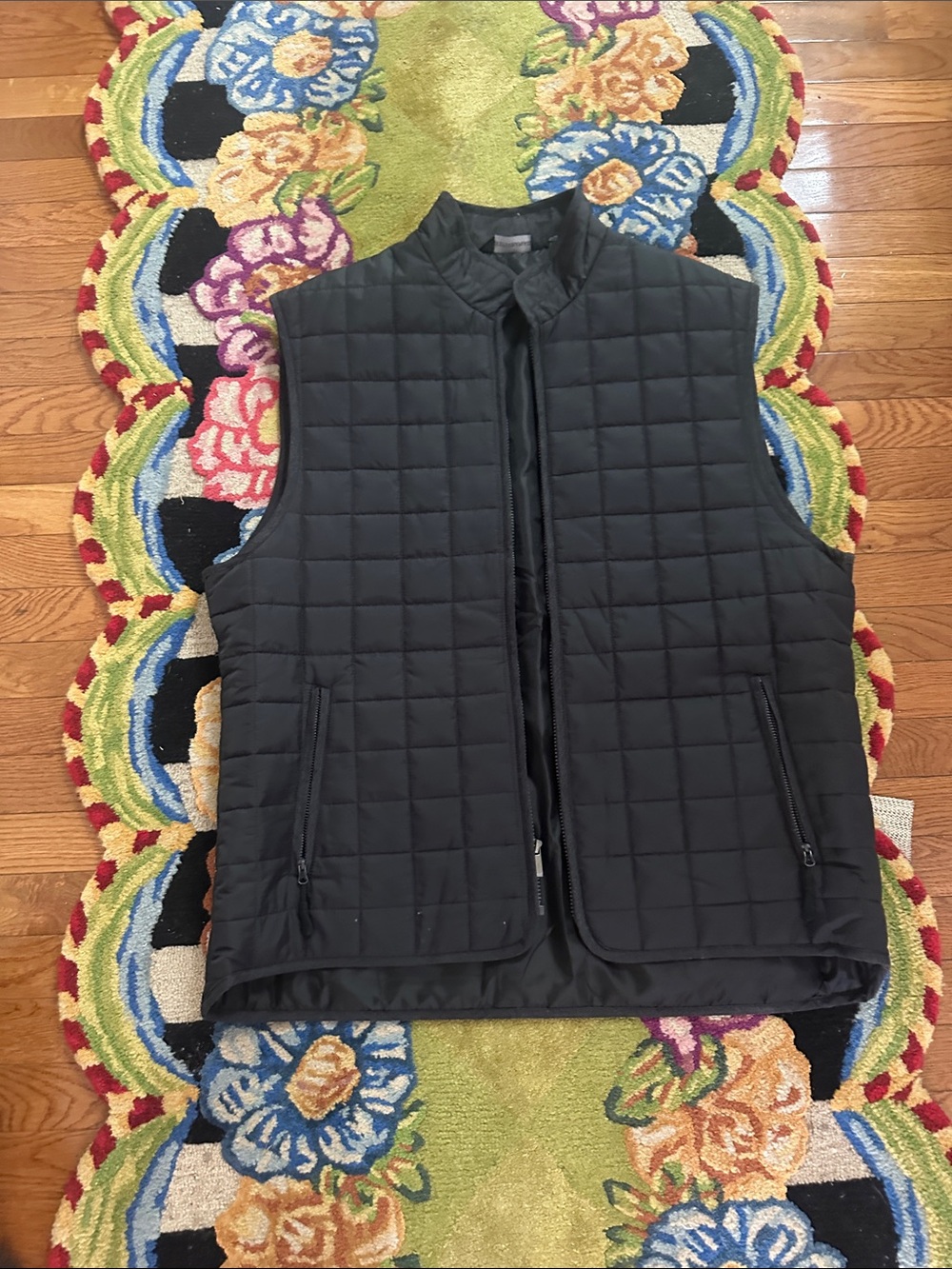 Men's Quilted Sleeveless Vest - Black